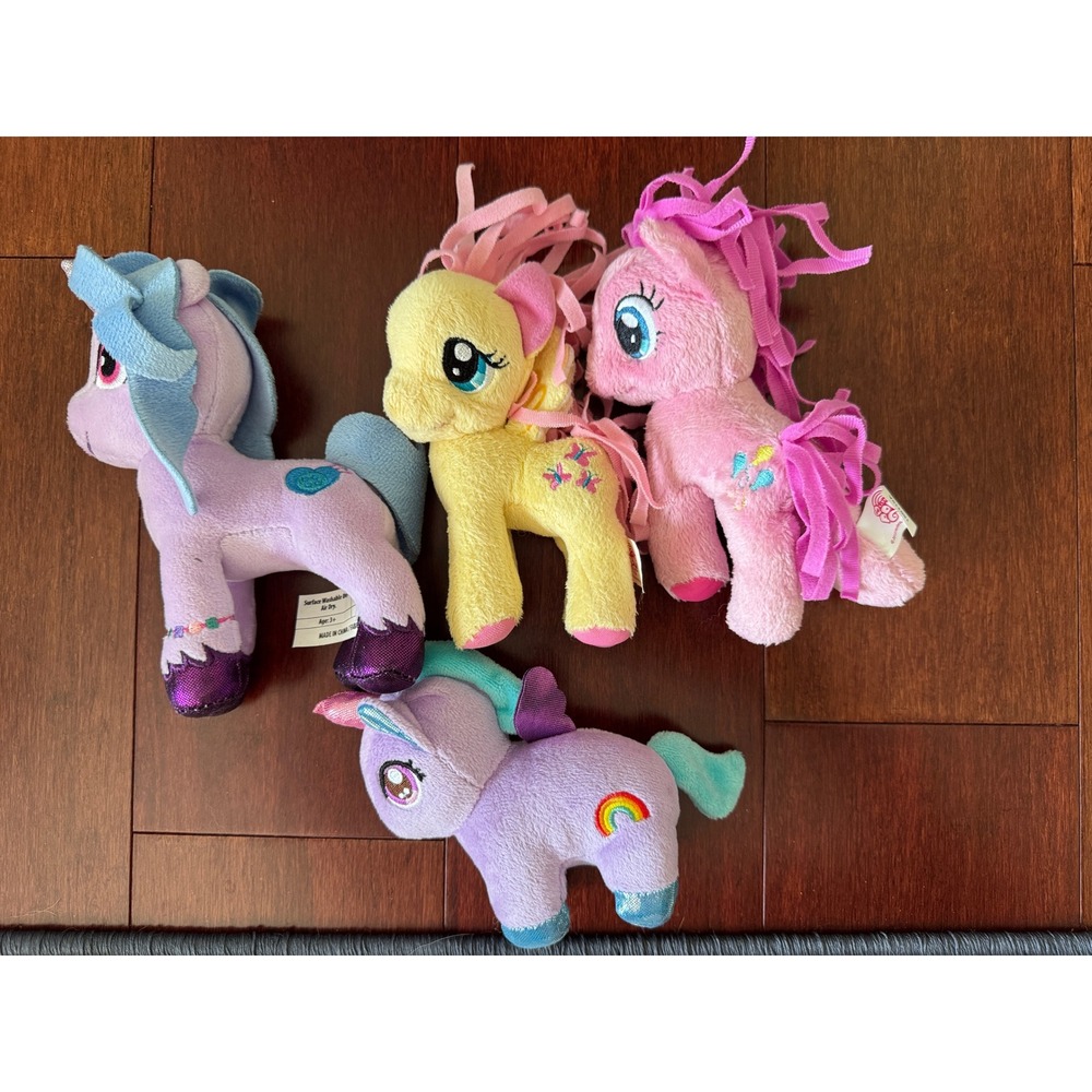 My Little Pony Plush Lot 4pc Hasbro 2021 Pinkie Pie Fluttershy Unicorn 5 inch